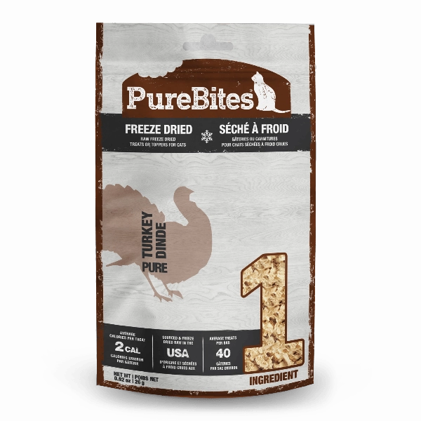 PureBites Freeze Dried Turkey Cat Treat, 26g