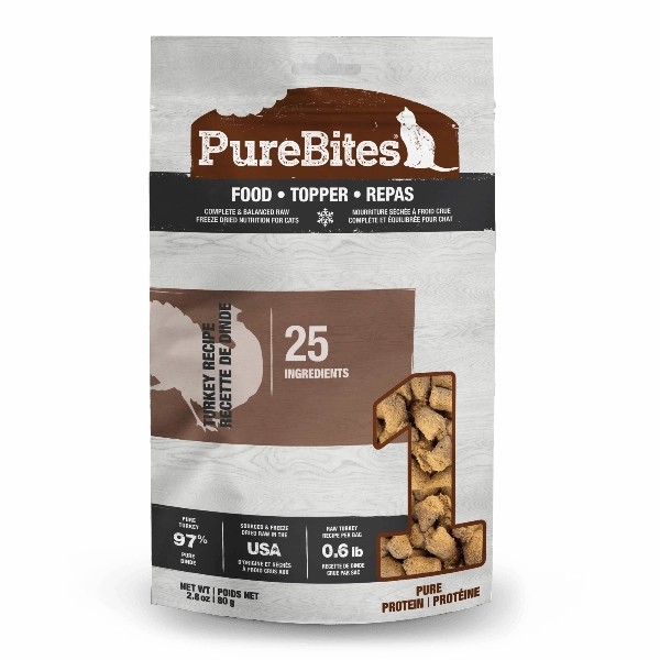 PureBites Freeze Dried Turkey Recipe Food Topper for Cats