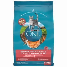 Purina ONE Salmon & Rice Formula Dry Cat Food, 1.59kg