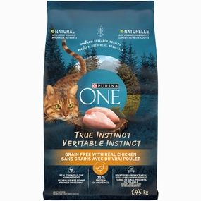 Purina ONE True Instinct Grain Free Real Chicken Dry Cat Food, 1.45kg