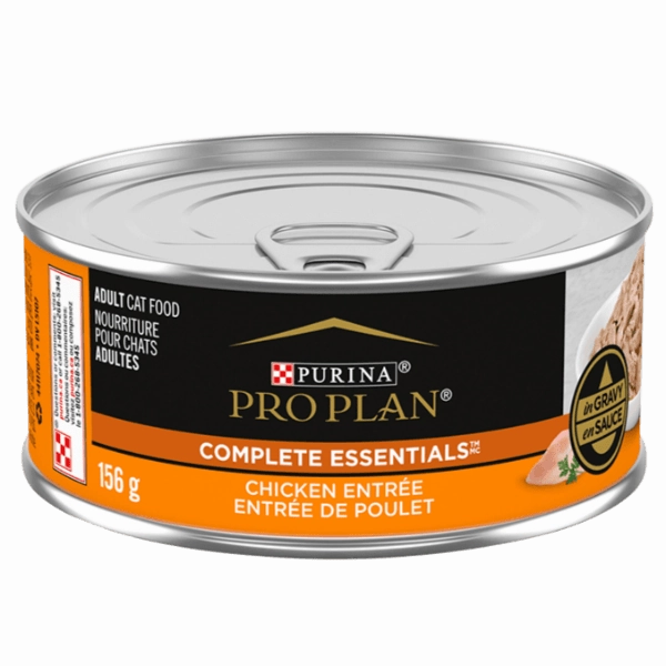 Purina Pro Plan Complete Essentials Chicken Entre in Gravy Canned Cat Food, 156g