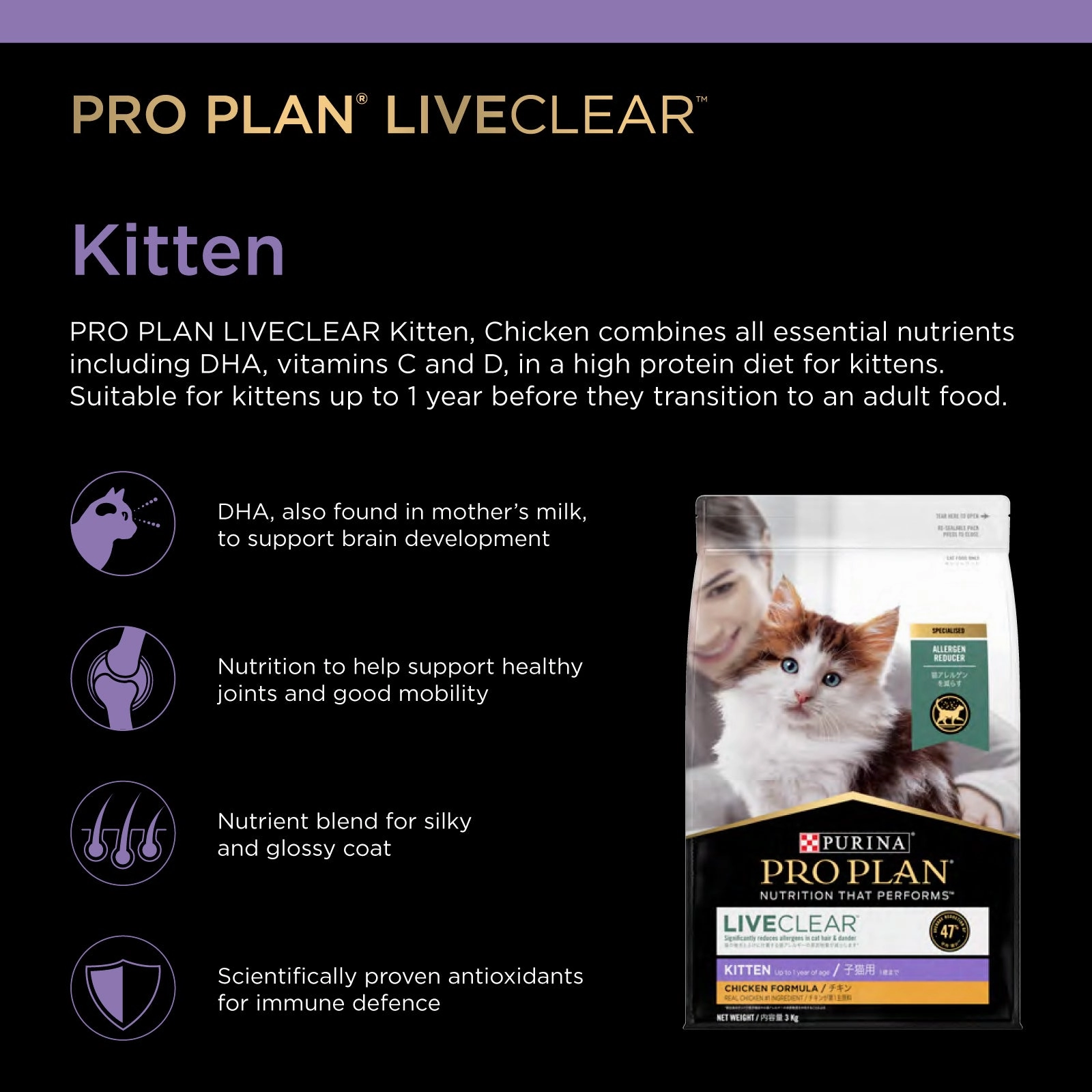 Purina Pro Plan Feline LiveClear Kitten 1.5kg