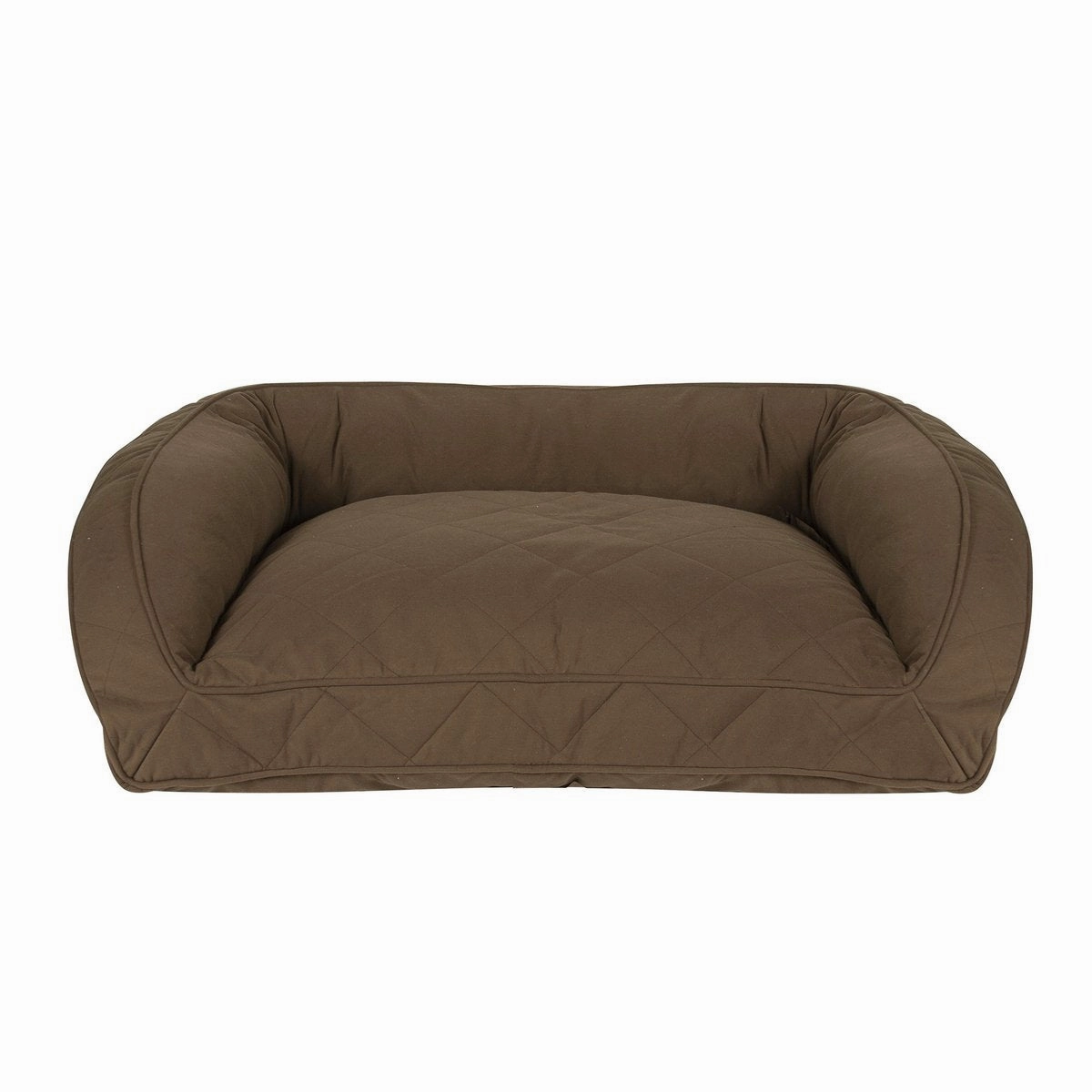 Quilted Microfiber Personalized Bolster Dog Bed Chocolate