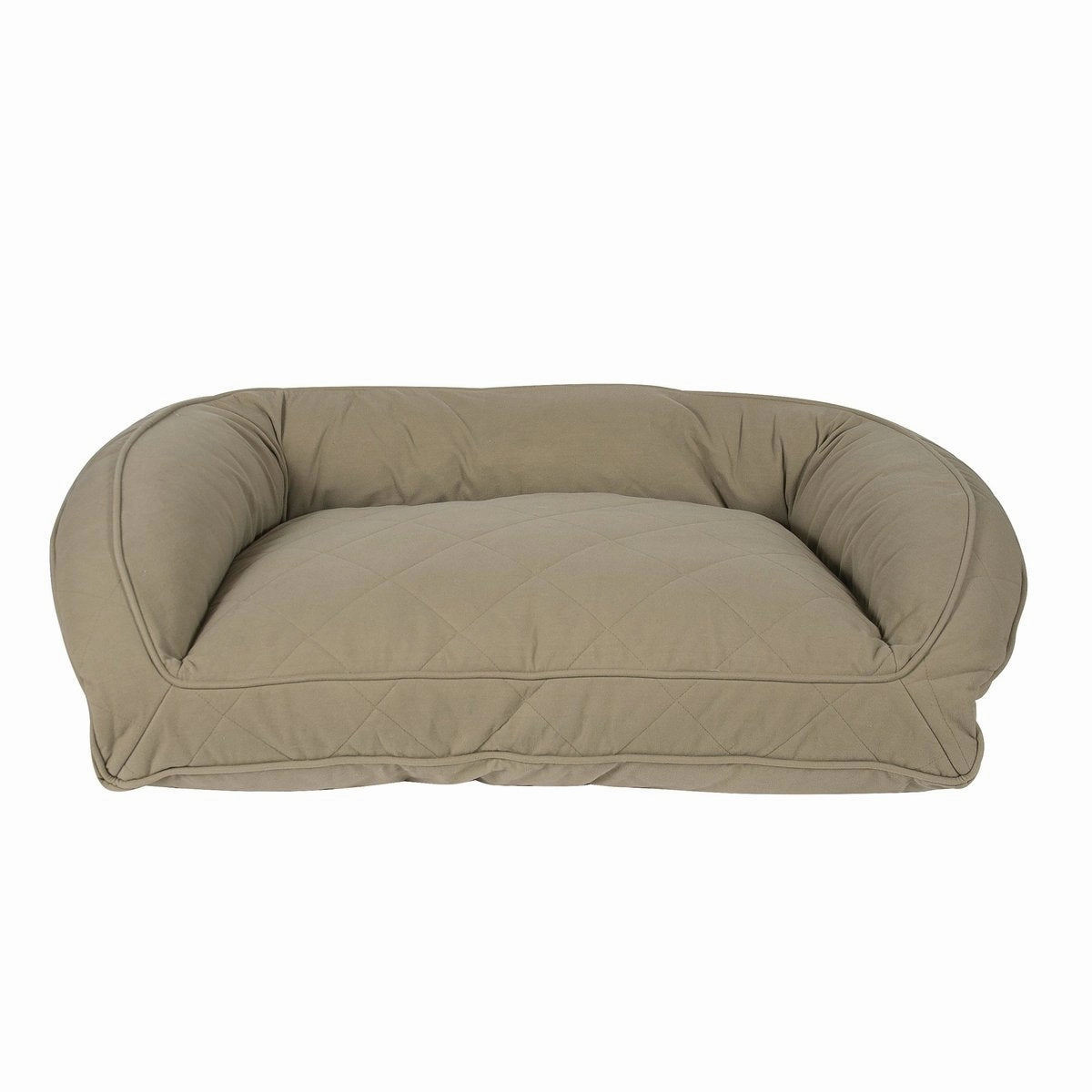 Quilted Microfiber Personalized Bolster Dog Bed Sage
