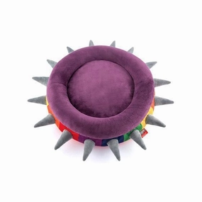 Rainbow Spiked Dog Bed