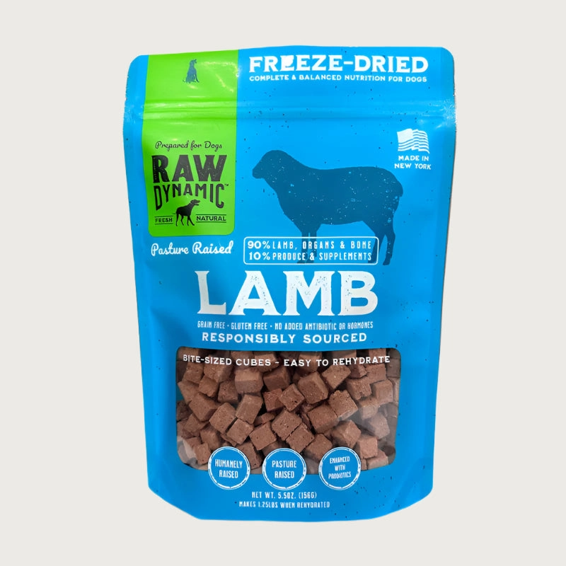 RAW DYNAMIC Freeze-Dried Raw Pasture Raised Lamb Recipe for Dogs