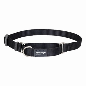 Red Dingo Dog Martingale Collar Black (15mm x 24-36cm)