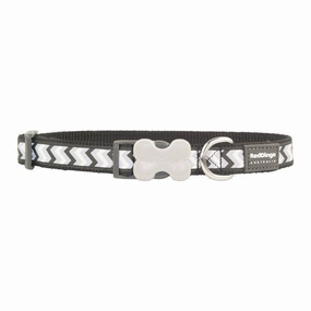 Red Dingo Dog Reflective Ziggy Collar Black S 12mm