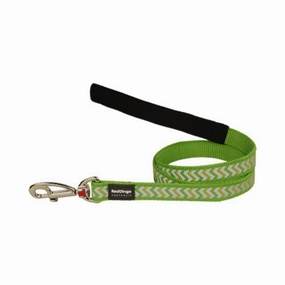 Red Dingo Dog Reflective Ziggy Lead Lime 20mm