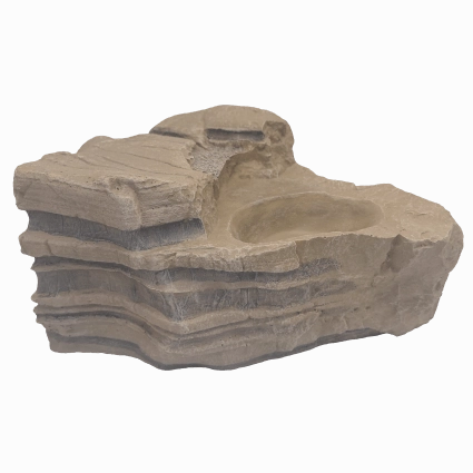 Repti Gear Reptile Rock Ornament with Dual Entrance Cave & Dish
