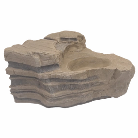 Repti Gear Reptile Rock Ornament with Dual Entrance Cave & Dish