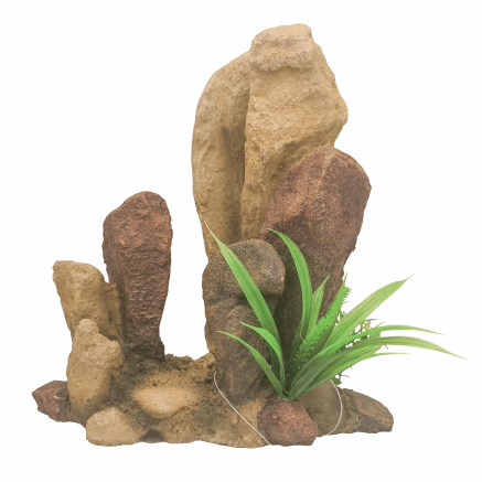 Repti Gear Rock with Plants Ornament