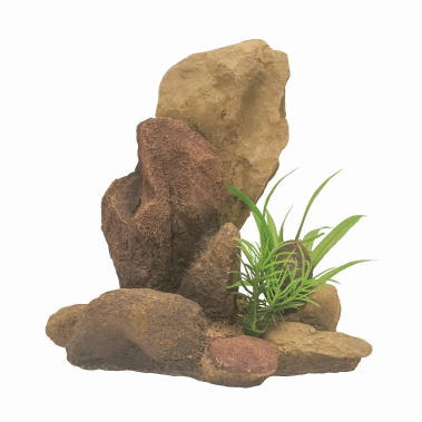 Repti Gear Rock with Plants Ornament