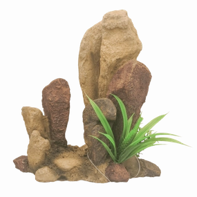 Repti Gear Rock with Plants Ornament