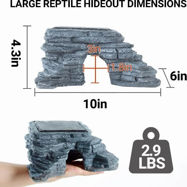 Reptizoo Corner Hide Cave with Slate Stone