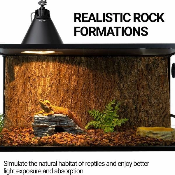 Reptizoo Corner Hide Cave with Slate Stone