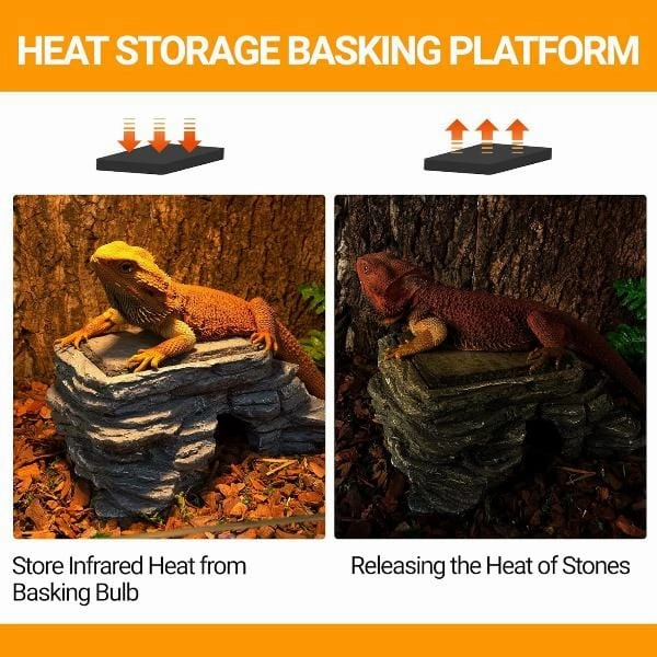 Reptizoo Corner Hide Cave with Slate Stone