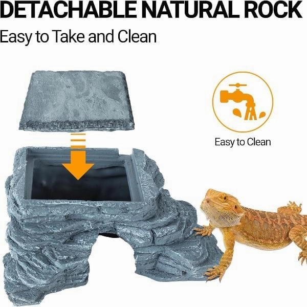 Reptizoo Corner Hide Cave with Slate Stone
