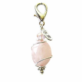 Rose Quartz Healing Dog Collar Charm Nugget Pawmulet