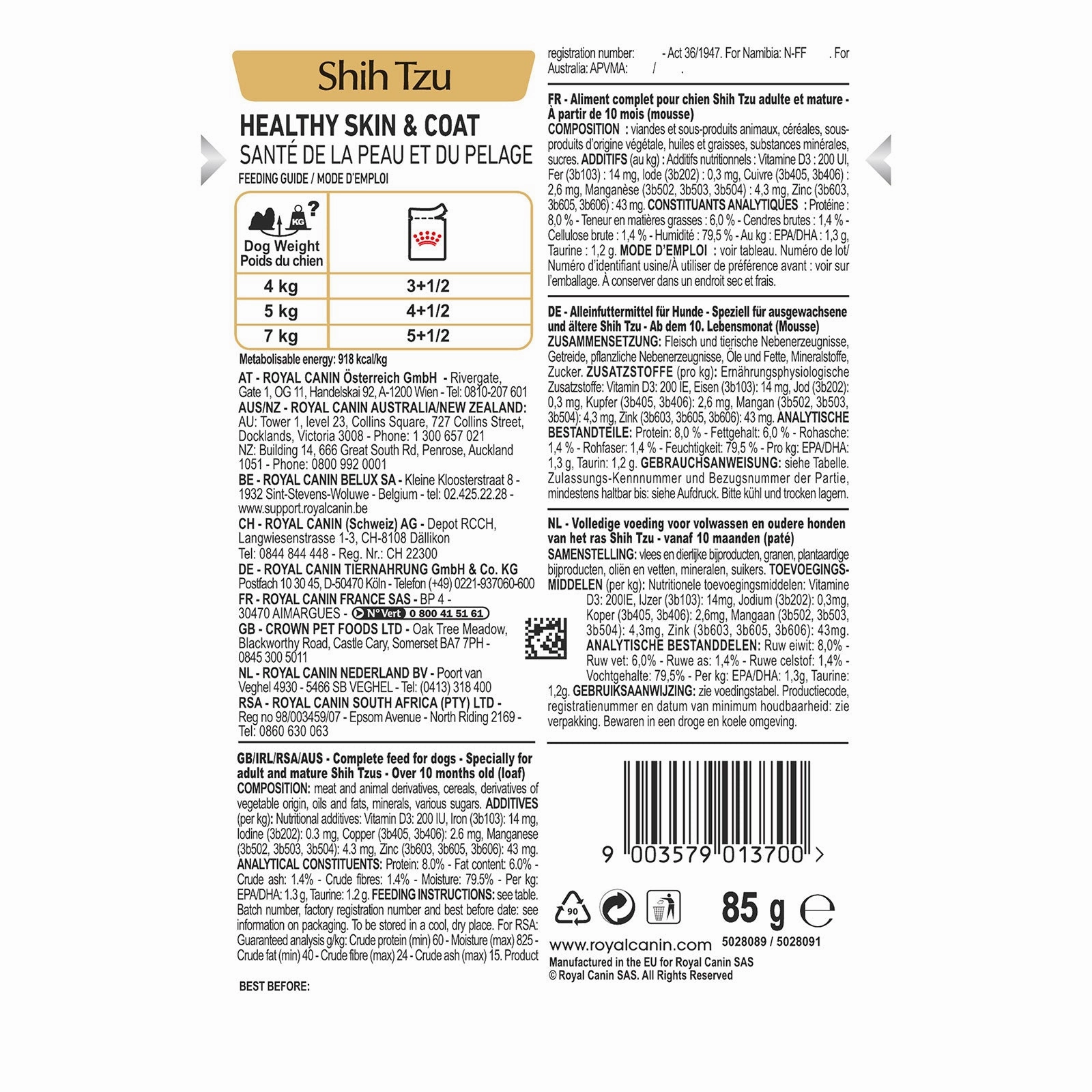 Royal Canin Dog Food Pouch Adult Shih Tzu