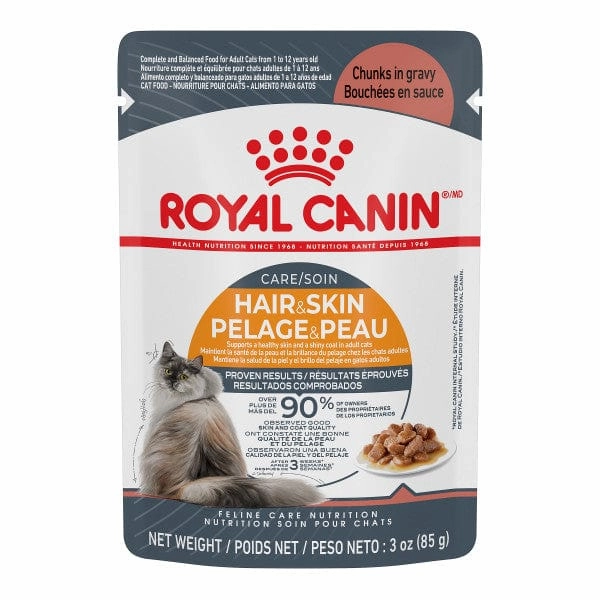 Royal Canin Hair & Skin Care Chunks in Gravy Adult Cat Food Pouch