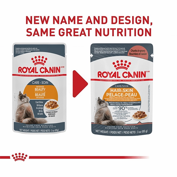 Royal Canin Hair & Skin Care Chunks in Gravy Adult Cat Food Pouch
