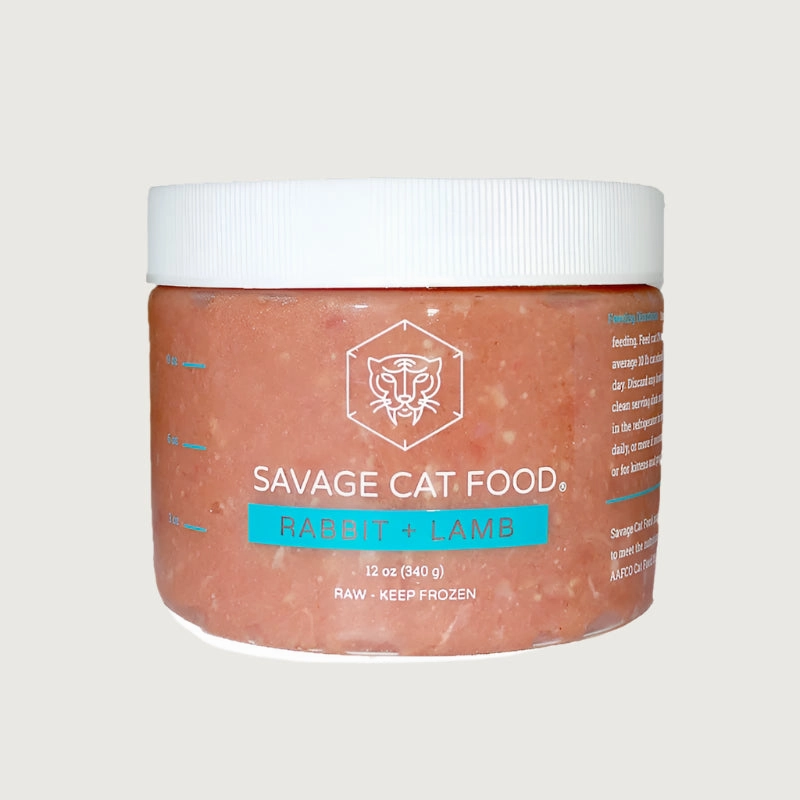 SAVAGE CAT Frozen Raw Rabbit   Lamb Food for Cats