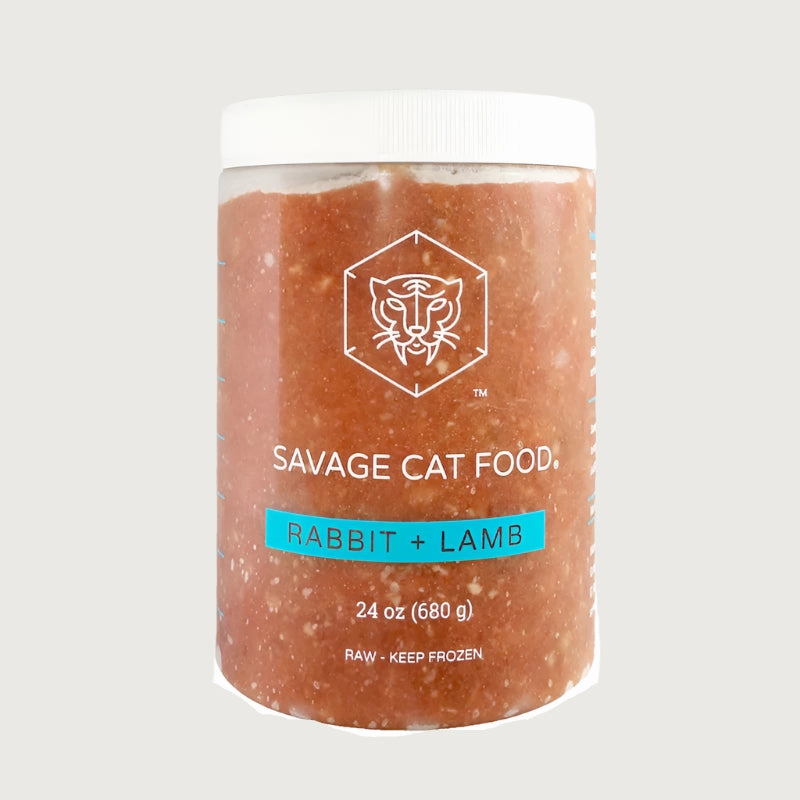 SAVAGE CAT Frozen Raw Rabbit   Lamb Food for Cats
