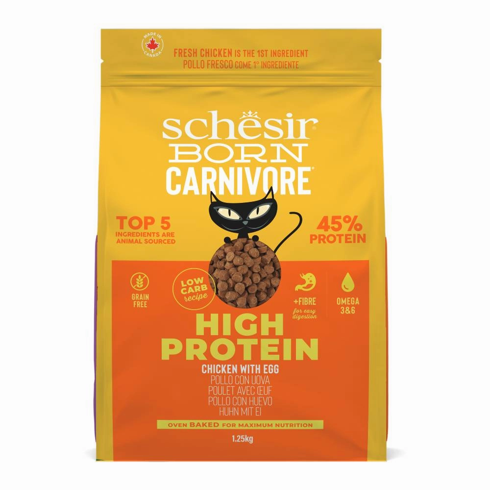 Schesir Cat Born Carnivore Baked Dry Recipe Chicken with Egg 1.25kg