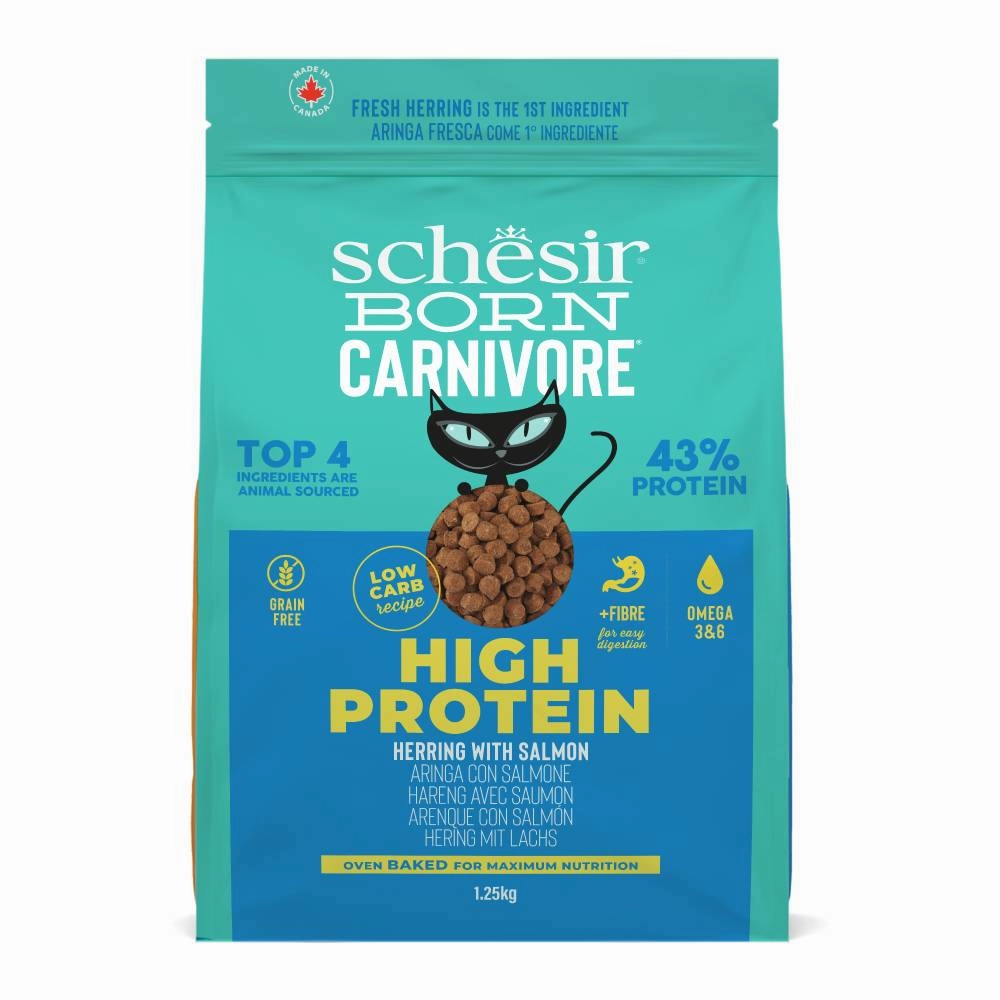 Schesir Cat Born Carnivore Baked Dry Recipe Herring with Salmon 1.25kg