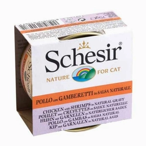 Schesir Chicken Entre with Shrimps in Natural Gravy Adult Wet Cat Food