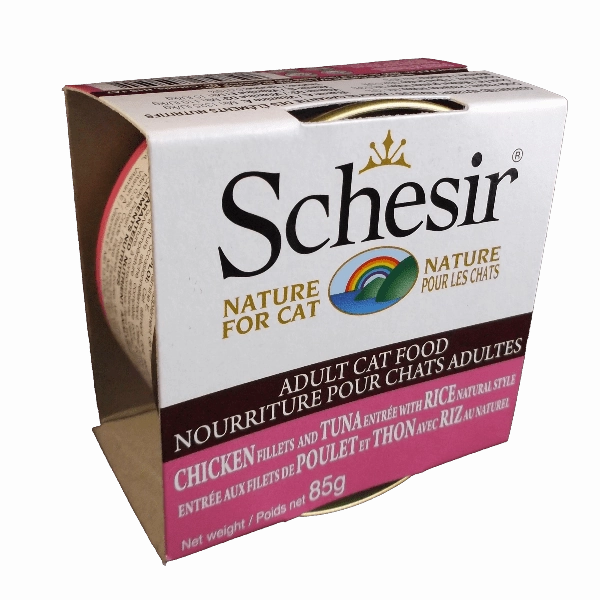 Schesir Chicken Fillets & Tuna Entre with Rice Natural Style Adult Wet Cat Food