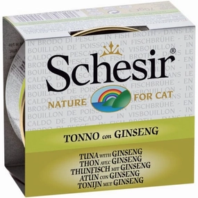 Schesir Tuna with Ginseng in Fish Broth Adult Wet Cat Food