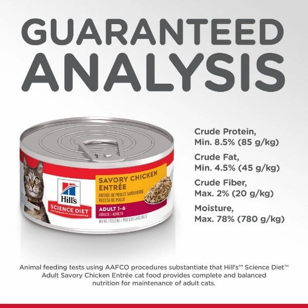 Science Diet Adult Savory Chicken Entree Canned Cat Food, 5.5oz