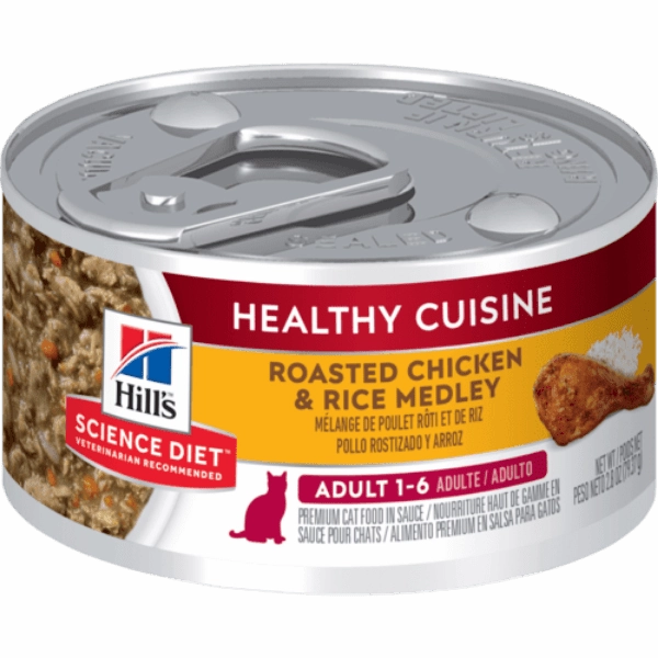 Science Diet Healthy Cuisine Roasted Chicken & Rice Medley Adult Canned Cat Food, 2.8oz