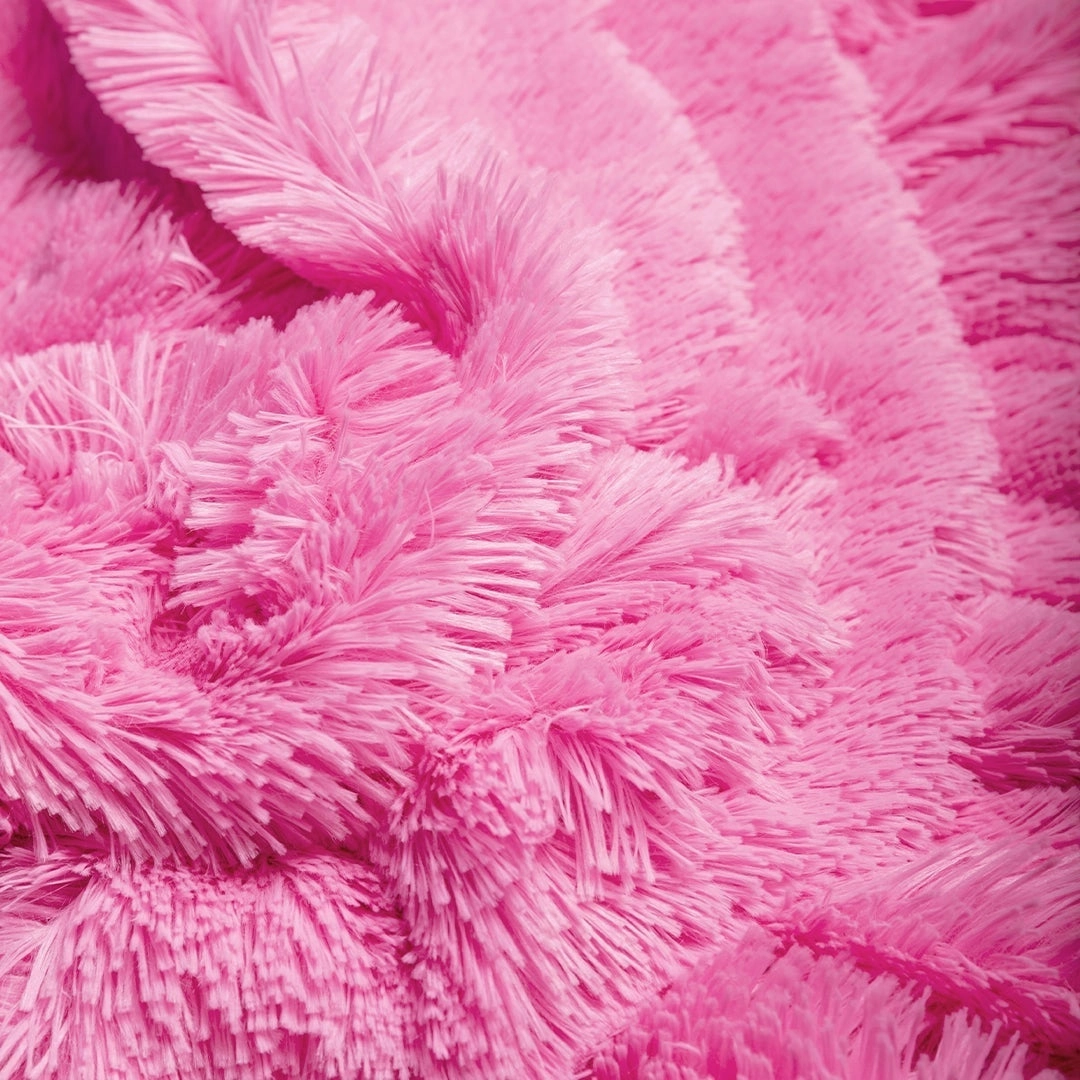 Shag Dog Blanket Throw Fuchsia
