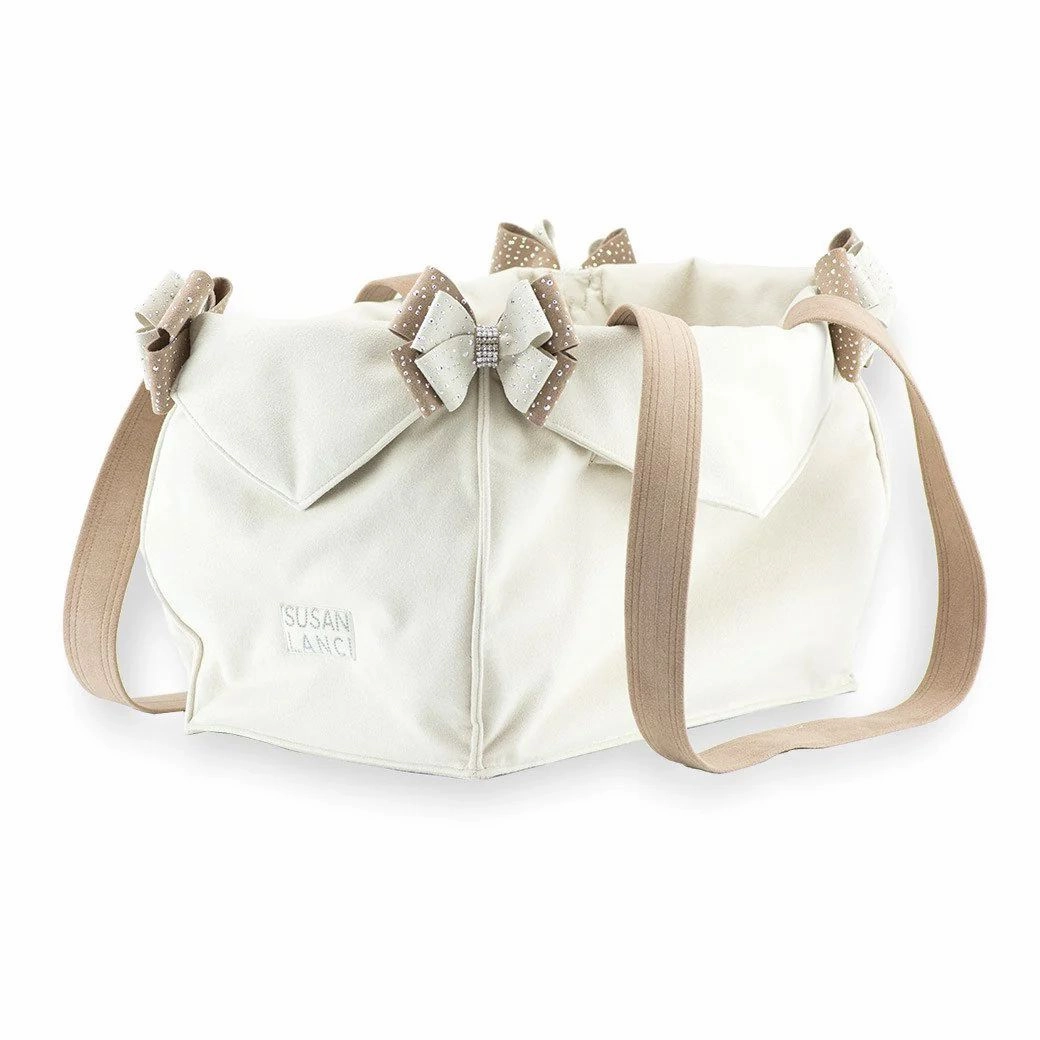 Silver Stardust Doe & Fawn Double Nouveau Bow Luxury Dog Carrier