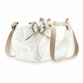 Silver Stardust Doe & Fawn Double Nouveau Bow Luxury Dog Carrier