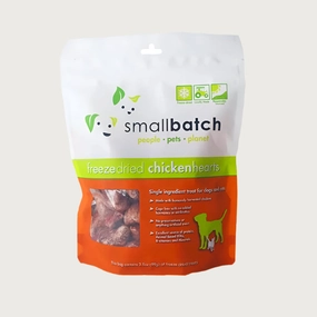 SMALLBATCH Freeze-Dried Raw Chicken Hearts Treat for Dogs and Cats