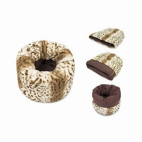 Snuggle Dog Bed Leopard Brown