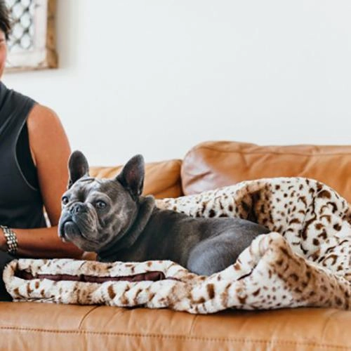 Snuggle Dog Bed Leopard Brown