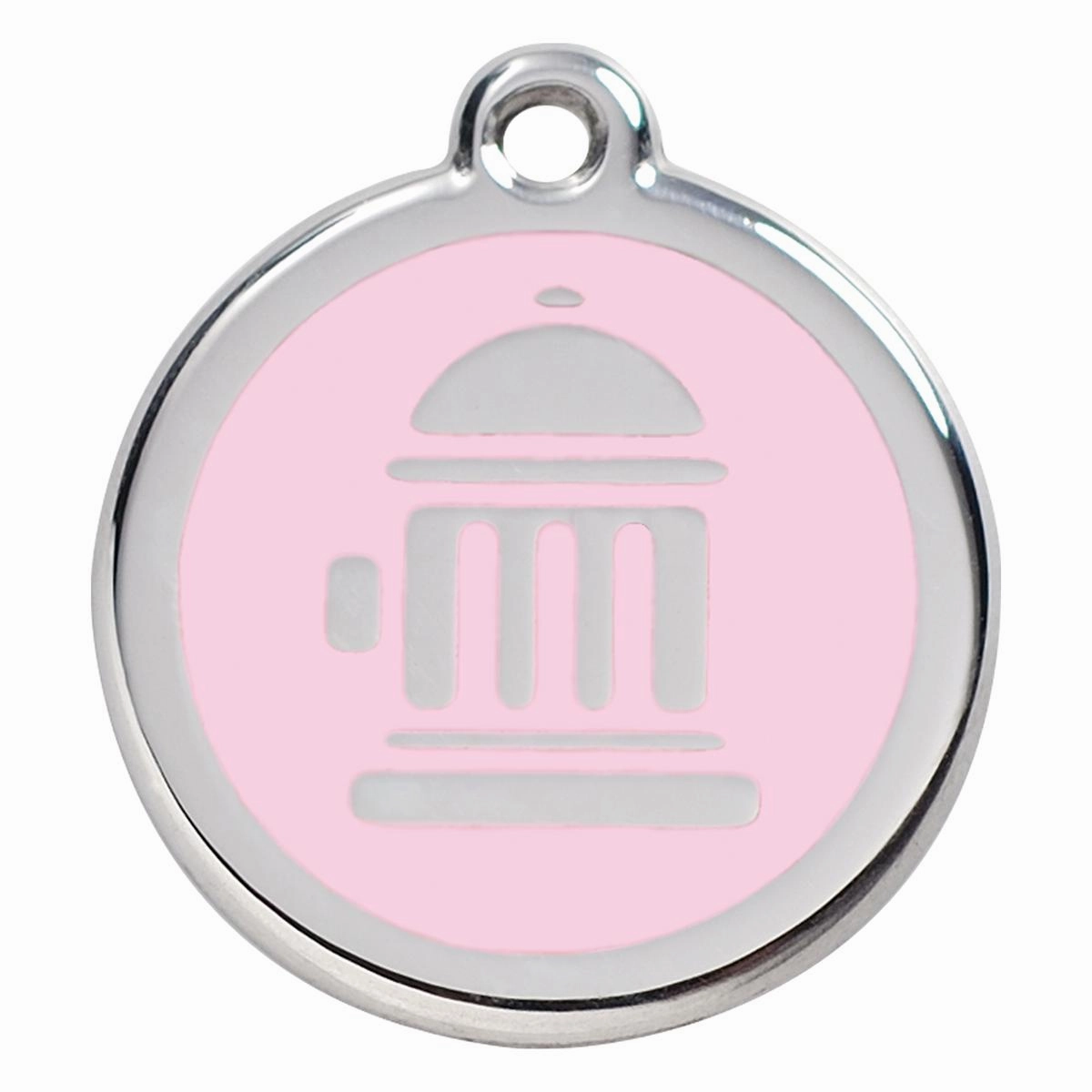 Stainless Steel And Enamel Fire Hydrant Pink Dog ID Tag