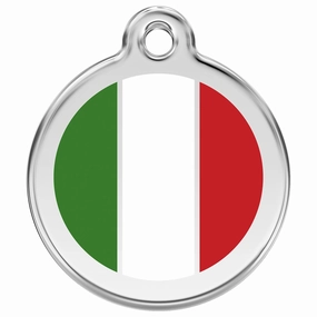 Stainless Steel And Enamel Italian Flag Dog ID Tag