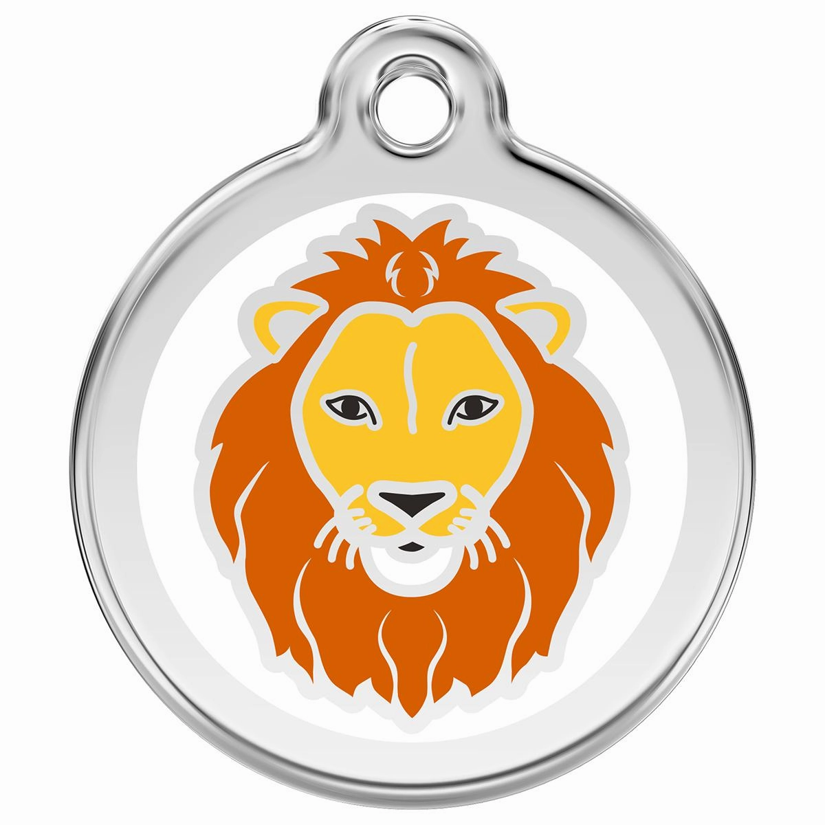 Stainless Steel And Enamel Lion Dog ID Tag