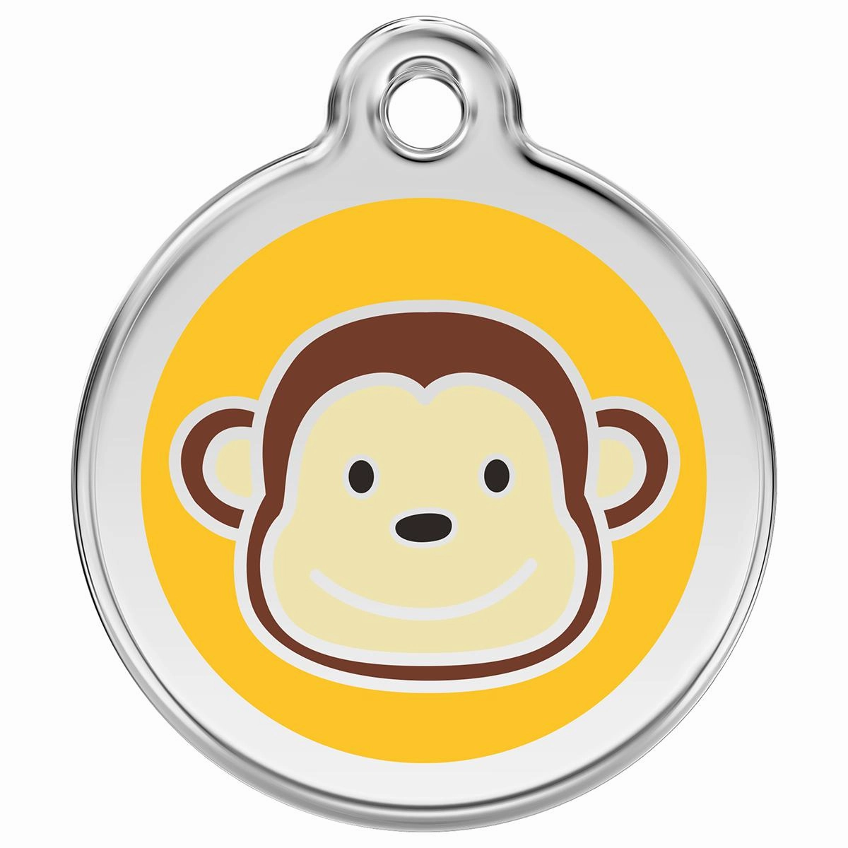 Stainless Steel And Enamel Monkey Dog ID Tag