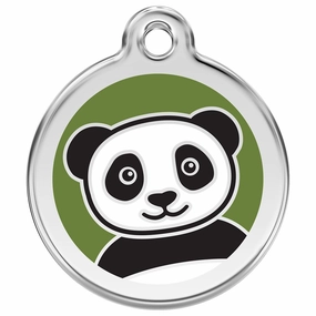 Stainless Steel And Enamel Panda Dog ID Tag