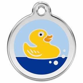 Stainless Steel And Enamel Rubber Duck Dog ID Tag