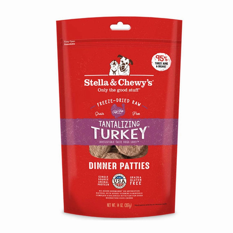 STELLA & CHEWY'S Freeze-Dried Raw Tantalizing Turkey Patties for Dogs