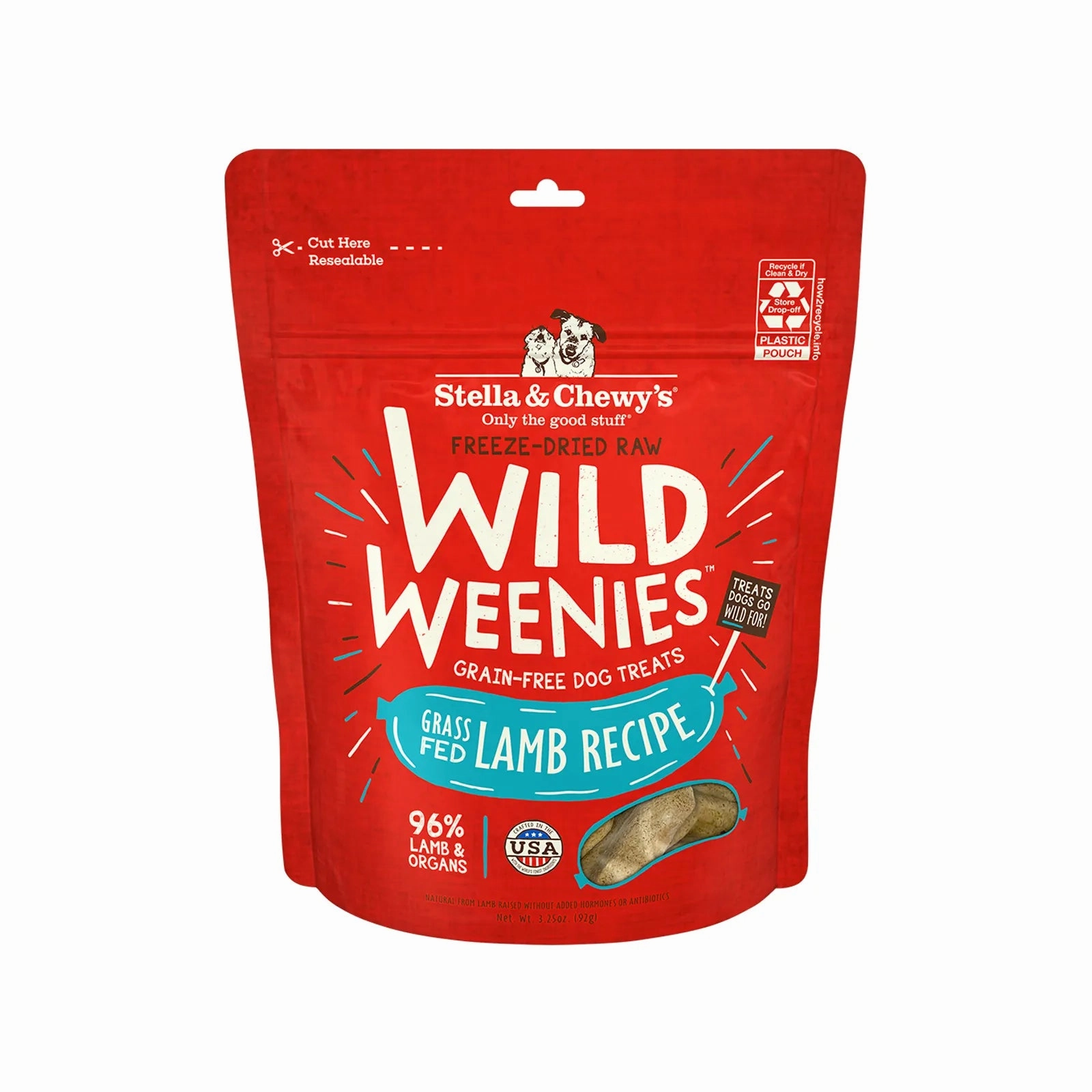 Stella & Chewy's Freeze-Dried Raw Wild Weenies Dog Treats - Lamb Recipe 3.25oz
