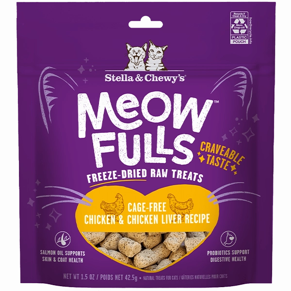 Stella & Chewy's Meowfulls Chicken & Chicken Liver Cat Treats